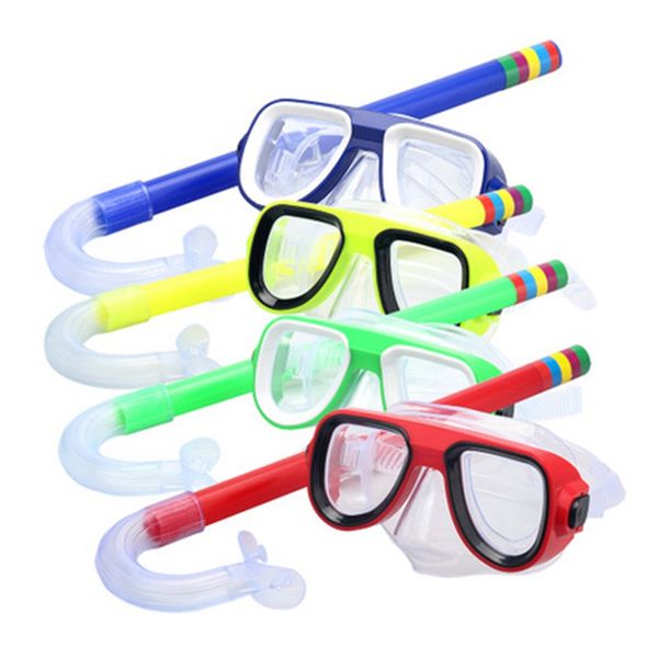 

new kids diving goggle mask breathing tube shockproof anti-fog swimming glasses band snorkeling underwater accessories sets