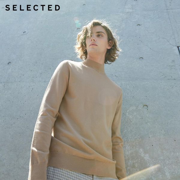 

men's autumn pure color mock neck base knitted sweater s|418424533, White;black