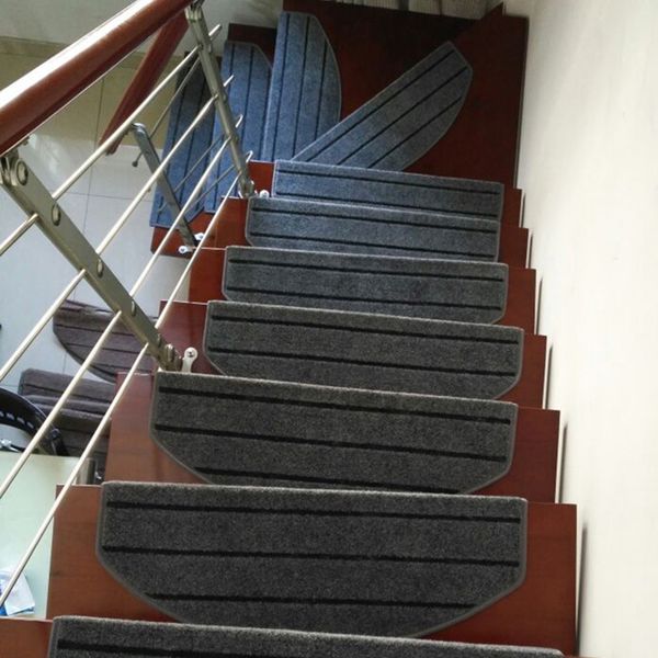 

15pcs/set stairs mat non-slip adhesive carpet stair treads mats pads staircase step rug stair protection cover home decor