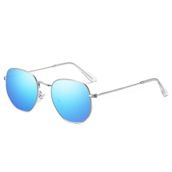 

outdoor eyewear fashion polygonal polarized sunglasses metal frame anti-blue light glasses uv400 anti-reflection goggles