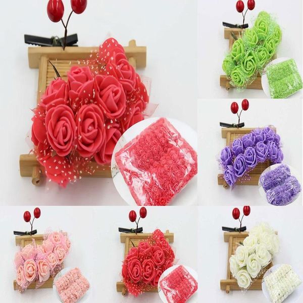 

144 pcs rose pe flower sweet box gift accessories hair hoop wreath accessories decorate the whole package to sell roses