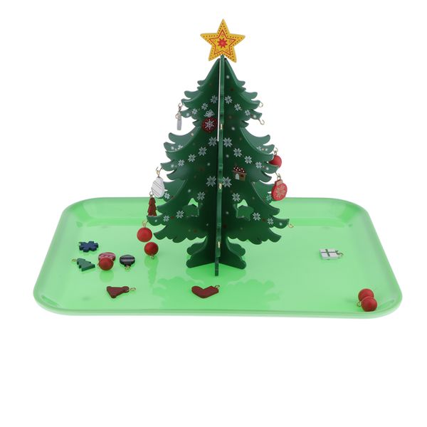 

education wooden christmas trees children education toys tool model group