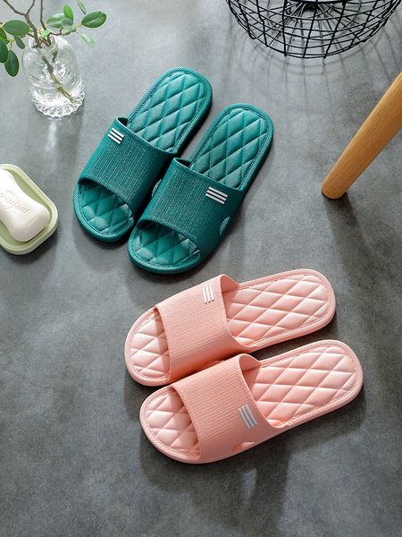 

slippers womens summer home indoor bathroom non-slip bath soft bottom home wear mens home summer sandals and slippers couple, Blue;gray