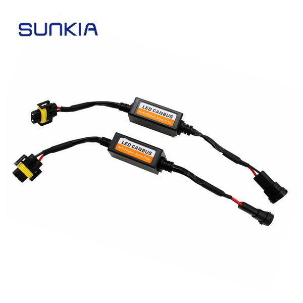 

2pcs/set car led h1 h4 h7 h11 h13 9005 9006 9004 9007 headlight fog lamp bulb decoder canbus resistor wire harness adapter