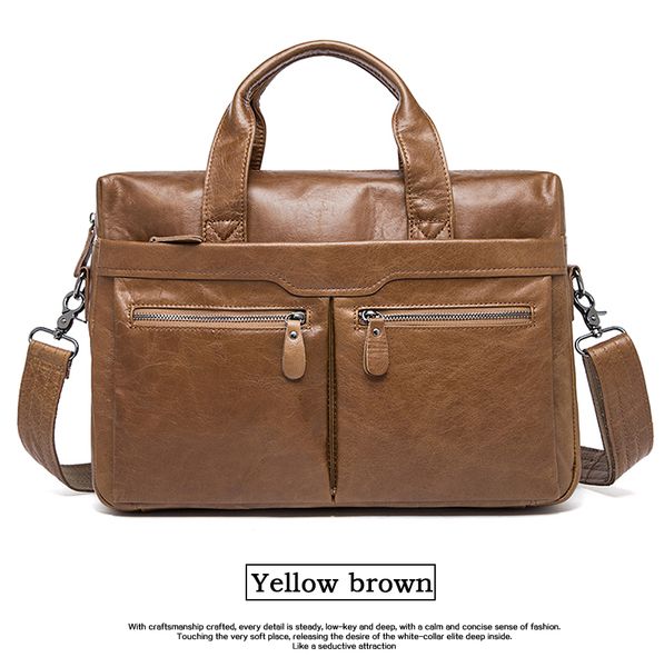 

men briefcases men's bag genuine leather office bags for men lapbag leather briefcase man lawyer/computer bags 9005