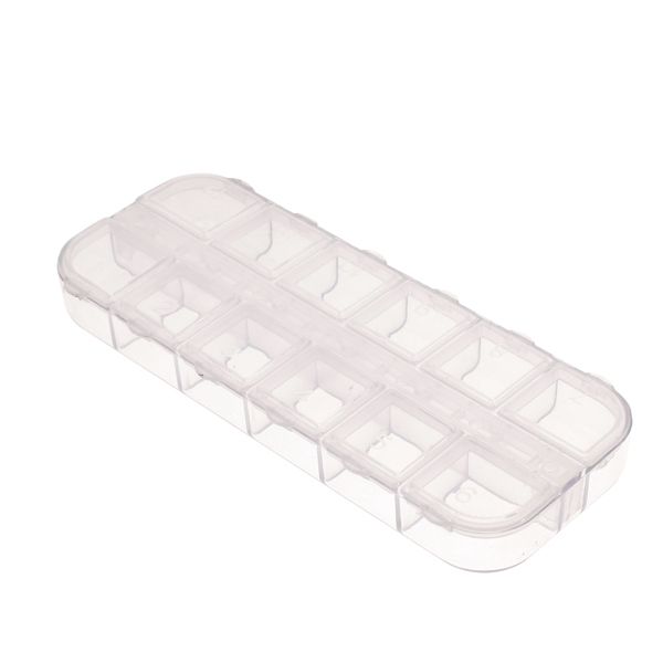 

12 slots empty storage case box for nail art glitter rhinestones craft kit