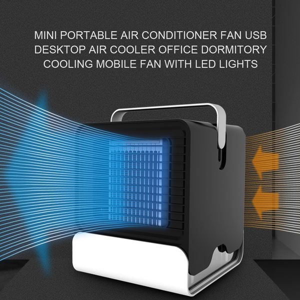 

kkmoon portable air conditioner fan mini usb deskair cooler office dormitory cooling mobile fan with led lights