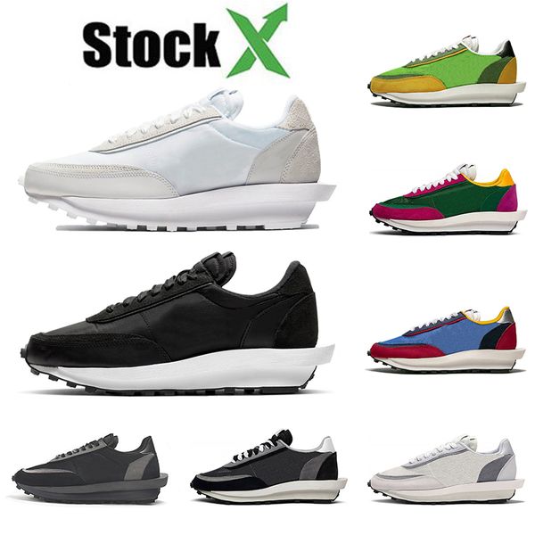 

stock x new sacai x ldv waffle daybreak running shoes 2020 black trainers mens for women varsity blue pine green gusto sports sneakers