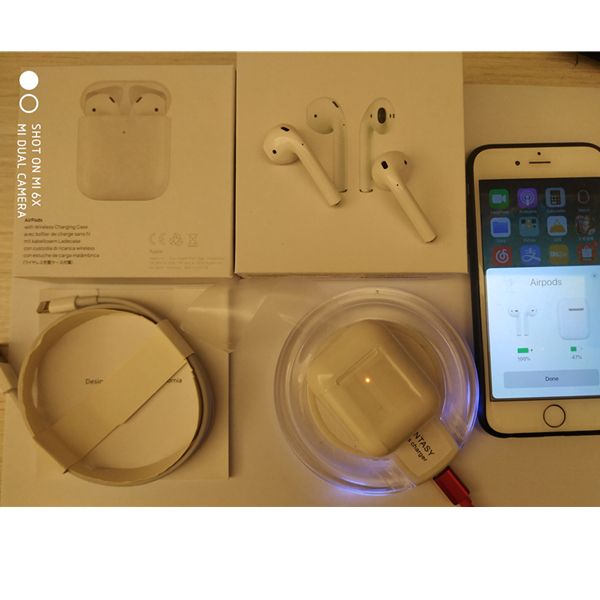 

Airpod 2 gen headphone for 1 1 wirele bluetooth earphone earbud in ear earphone with touch function for io android with logo1