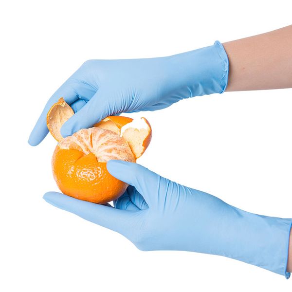 

100 pcsdisposable pvc gloves food-grade catering baking dishwashing housework protection one-off latex nitrile rubber high elasticity gloves, Black