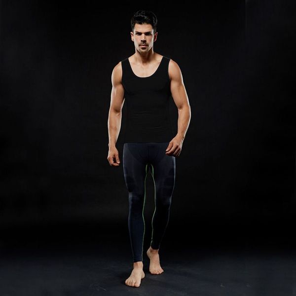 

2019 spring and summer abdomen body sculpting vest tight-fitting men' shapewear in stable quality sport style, White;black