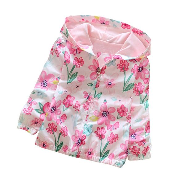 

baby girl jacket spring autumn kids flowers hoodie jacket zipper coat for girl kids clothing 2-7y, Blue;gray