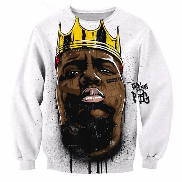 

новый рэпер notorious b.i.g. biggie smalls tupac 2pac 3d печать потливость мода одежда женщина мужчины 3d толстовка повседневных пуловеры то, Black