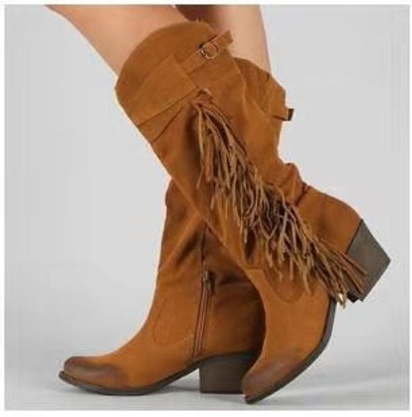 

retro women boots classic tassel cowboy boots autumn women high heels platform ladies black pumps boot eer4