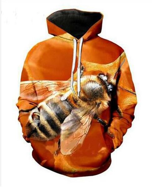 

new fashion harajuku style 3d printing hoodies bee animal men women autumn and winter sweatshirt hoodies coats bwq0219, Black