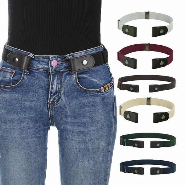 

no buckle easy belts women men stretch elastic waist belt band invisible belt accessories fashion new 2019, Black;brown