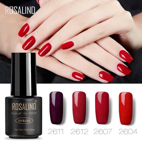 

rosalind nail polish gel varnish 7ml red color soak off uv vernis semi permanent nail art for manicure hybrid gel polish