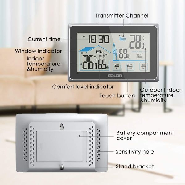 2019 Wireless Outdoor Indoor Temperature Humidity Meter Gauge