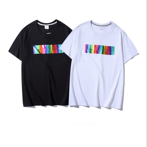 

Fashion Men's T-shirt Summer New Breathable Trend Colorful Print Women's Men's Short Sleeve Color Black and White Size M-2XL