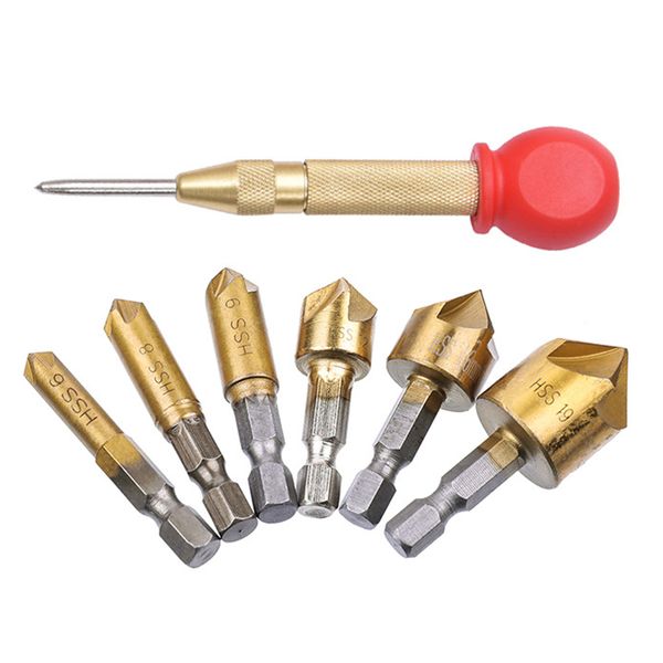 

hex shank carpenter practical home cutter woodworking center punch 6mm-19mm resists corrosion chamfer tool countersink drill bit