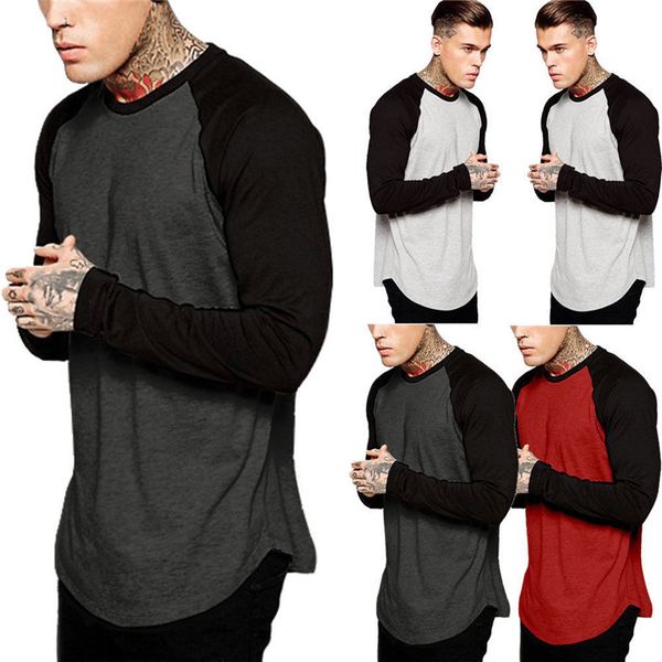 

outdoor hiking shirts men shirts o-neck print men's hiking shirt long sleeve patchwork man blouse dropshipping 0907, Gray;blue