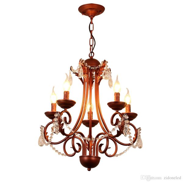 

american classical iron crystal pendant lights k9 crystal chandelier lighting fixtures purple bronze chandeliers home decor 5/6/8 heads