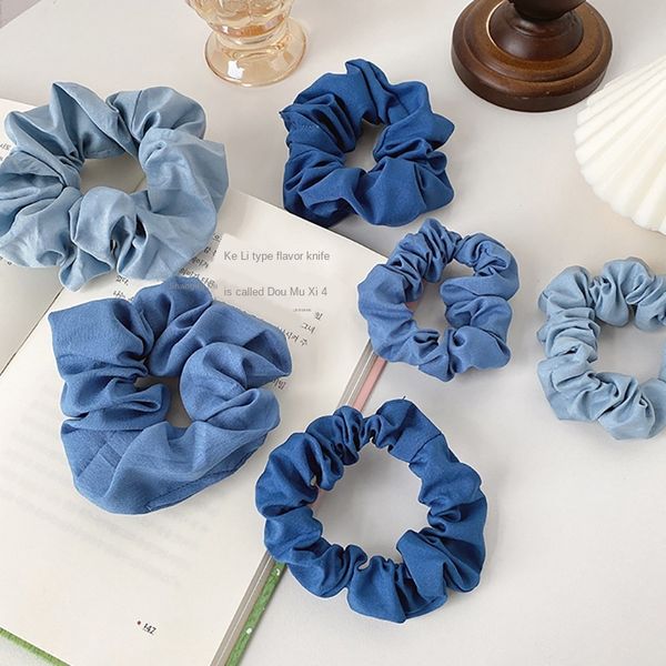

ins meatball head blue solid color hair rope women's simple head rope bm fei chang hair ring large intestine ring, Pink
