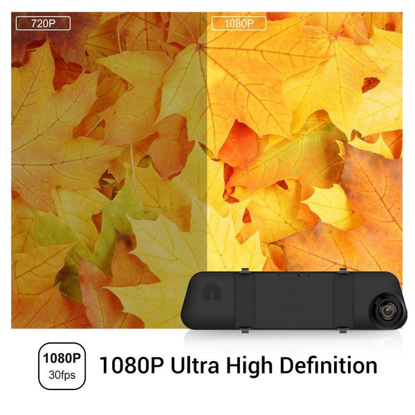 

full hd 1080p dash cam car dvr rearview mirror night vision dual lens car camera video recorder g-sensor automatic recorder