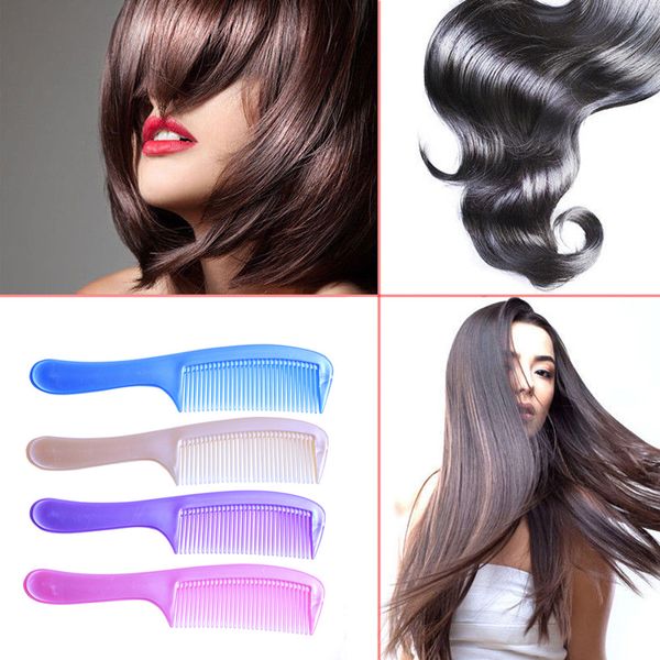 

new arrivals women makeup tool fine-tooth handle hairdressing salon anti-static plastic hair comb detangling#3.14, Silver
