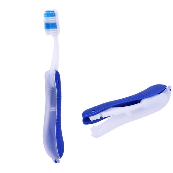 

dark blue portable foldable disposable toothbrush travel camping hiking outdoor modern design toothbrush oral hygiene care tool