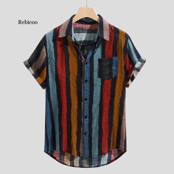 

men's casual shirts stripe collar shirt men cotton designer brand slim fit man short sleeve red summer clothing, White;black