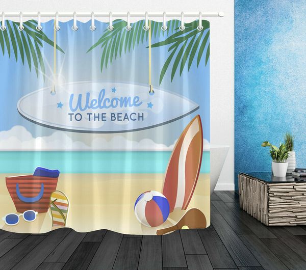 Get Cortinas de ducha de playa tropical Desktop Wallpaper