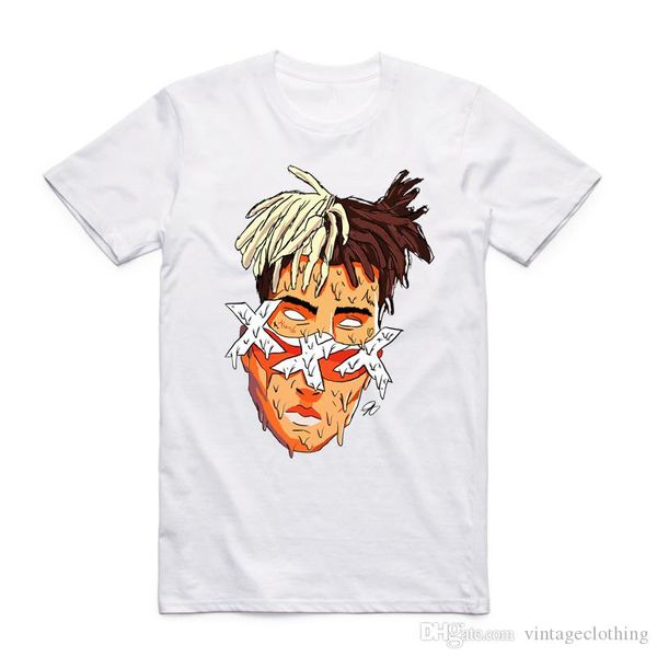

mens t-shirts xxxtentacion letter printed casual fashion fitness cool o neck male t-shirts summer short sleeve clothing, White;black