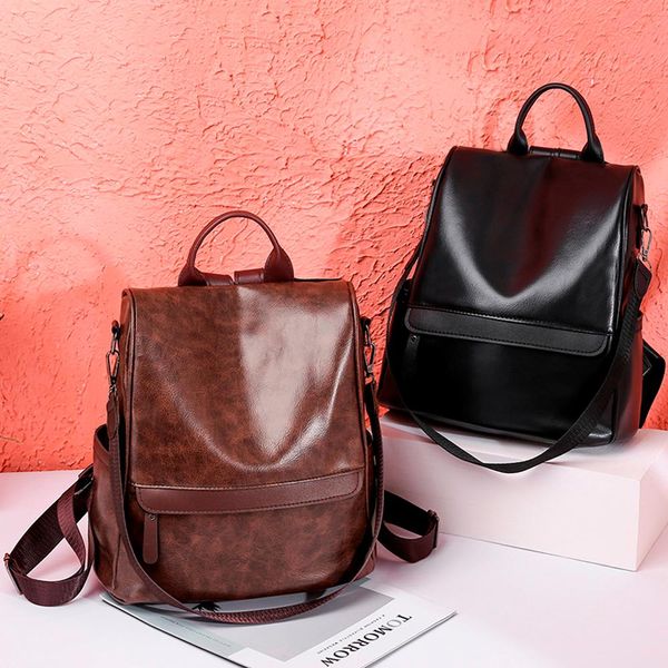 

fashion women backpack leather backpacks for teenage girls female school shoulders bag backpack mochila #20