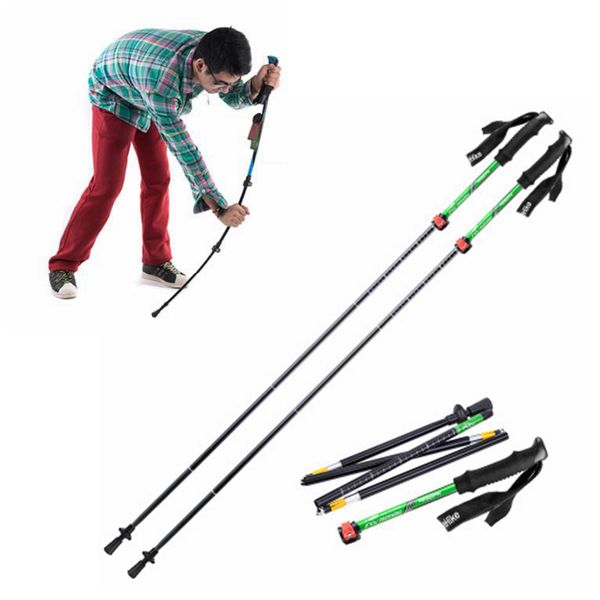 2pcs Foldable Alpenstock Hiking Walking Stick Storage Pouch Carry Bag S+L
