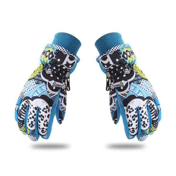 

children skiing gloves waterproof windproof non-slip snow skating gloves thick warm for winter sports new 2018