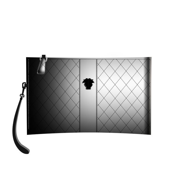 rose gold and silver clutch bag