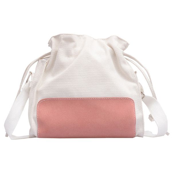 

new small fresh canvas bag female student sen literary drawstring shoulder bag