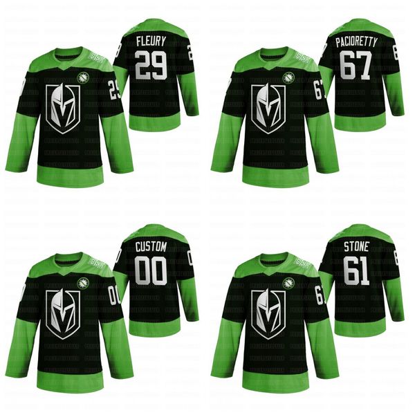 

молодежь марк-андре флери вегас голден найтс 2020 бой ncov зеленая майка lehner stone marchessault karlsson pacioretty reaves tuch smith, Black;red