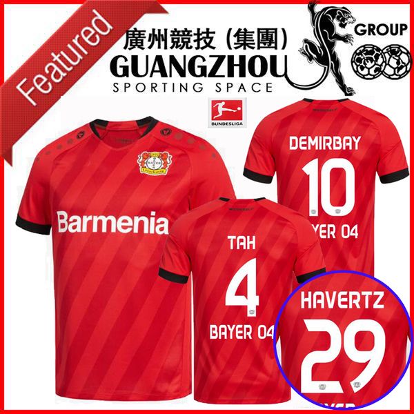 

19 20 bayer 04 leverkusen soccer jerseys 2019 2020 camisetas de fÃºtbol amiri bailey tah demirbay diaby havertz sinkgraven football shirts, Black;yellow