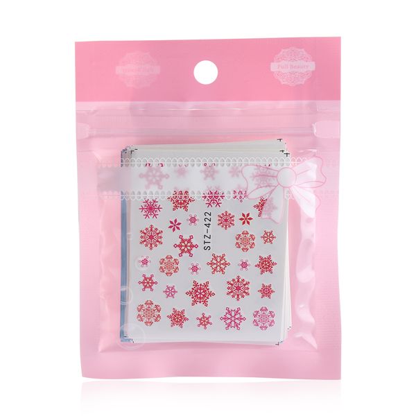 

30 pcs/set christmas nail sticker white snowflake nail art stickers water transfer decals winter art decor beauty manicure, Black