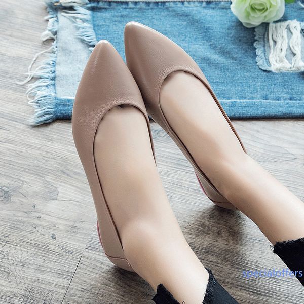 

0808 cqc125 popular womens fashion comfortable shoes style ladies flat shoes soft soles shoes with box, Black