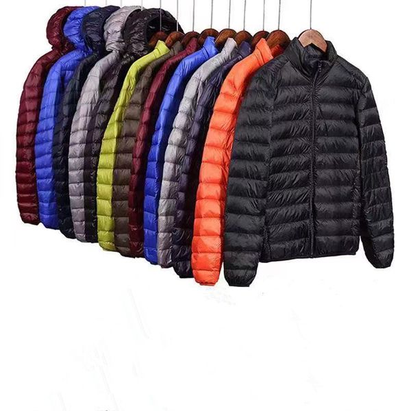 

2019 brand autumn winter light down jacket men's fashion hooded short large ultra-thin lightweight youth slim coat 5xl, Black