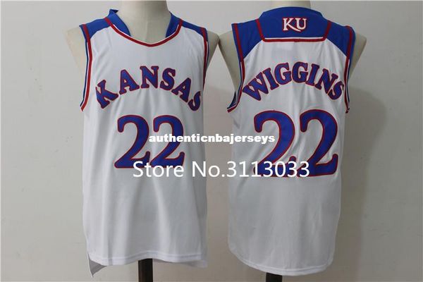 

#andrew wiggins kansas jayhawks ku college basketball jersey blue white embroidery stitched xs-xxl vest jerseys, Black;blue