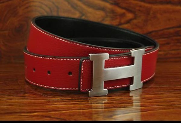 

fashion men buckle fashion genuine leather women v belts for men letter double h buckle men women belts, Silver