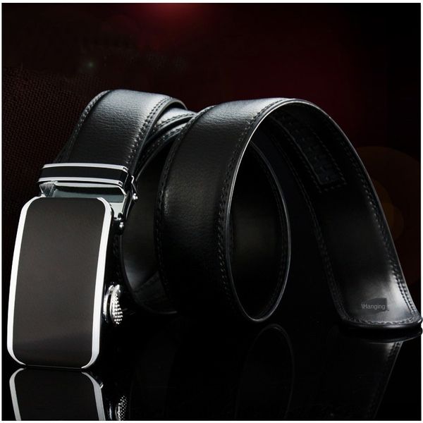 

a3naw fashionable house men's genuine leather automatic buckle cowhide young men's black trousers business formal wear middle-aged, Black;brown