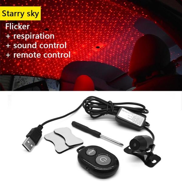 

usb red led projector light car interior dome atmosphere light home party