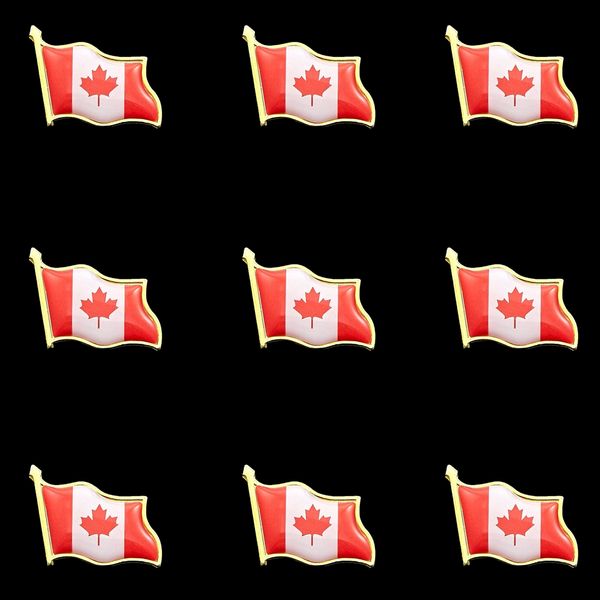 

50pcs canada flag pin brooch gold plated maple leaf pin brooch badge jewelry gift