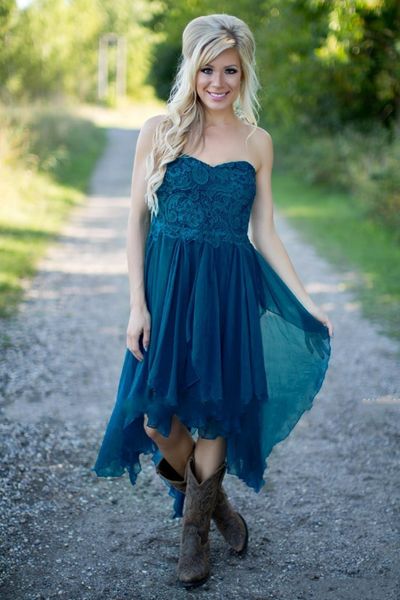 

country bridesmaid dresses 2019 new short for wedding teal chiffon beach lace high low ruffles party maid honor gowns under, White;pink
