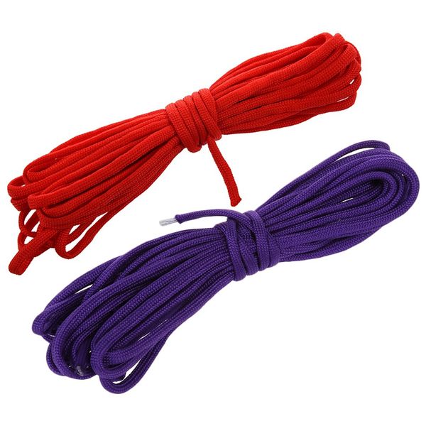 

2pcs 20ft paracord parachute cord lanyard nylon desert survival 7 strand - red & purple